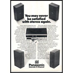 1974 Panasonic 44 Series RS-862S Stereo Vintage Print Ad Audiophile Wall Art